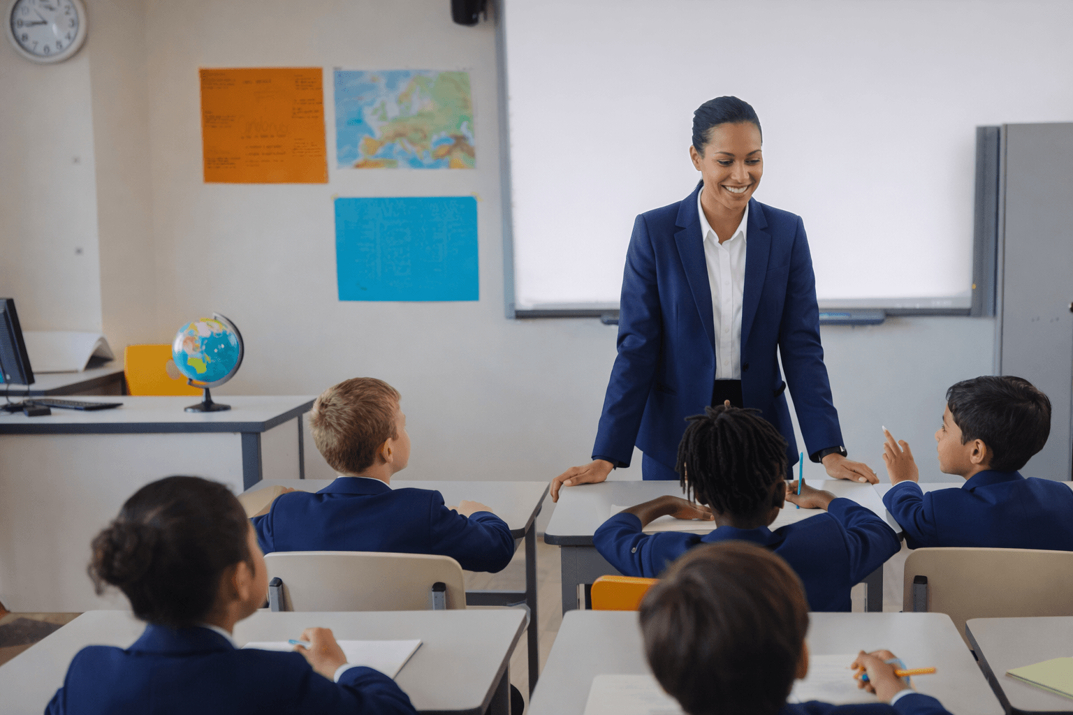 Classroom with teacher and students